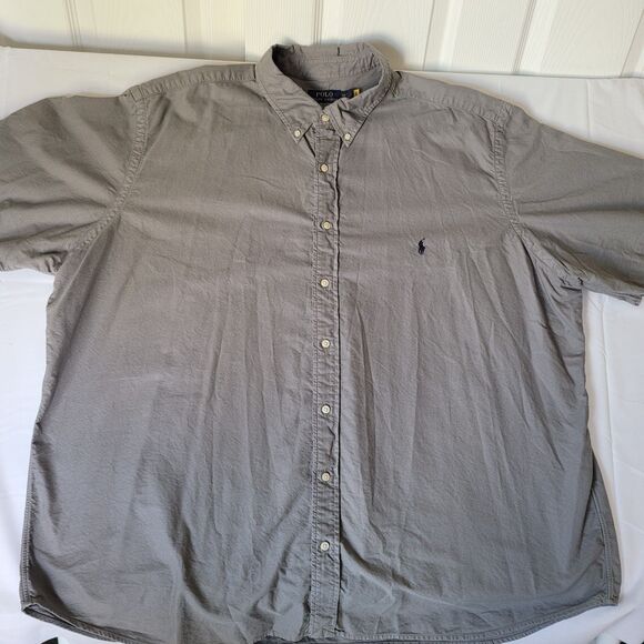 Polo Ralph Lauren Men’s 3XB Gray Button-Down Shirt Short Sleeve Classic Fit - Picture 1 of 7